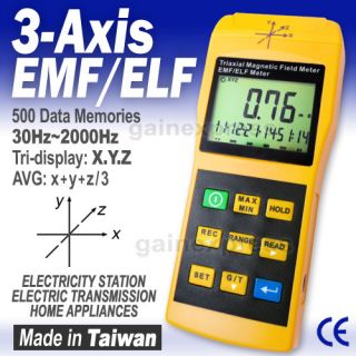  Gaussmeter EMF ELF Magnetic Field Gauss Meter 30 2000Hz MADE in TAIWAN