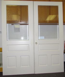 SOLID WOOD FRENCH DOORS with BEVELED GLASS INTERIOR or ENTRY