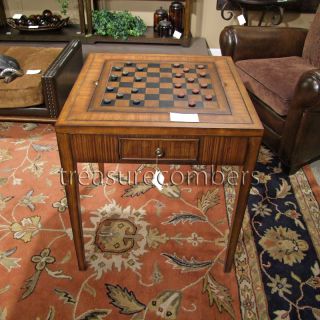 Zebra Wood Game Table Accent End Checkers Backgammon