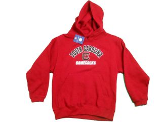  Gamecocks Youth Red Screen Printed Hooded Sweatshirt New