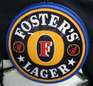 Fosters Lager 19 Round Double Lighted Pub Sign Tavern Man Cave   NIB