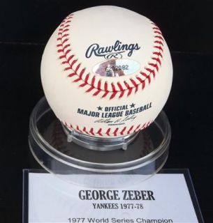 George Zeber Signed Baseball Tristar Hidden Treasures