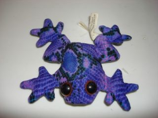 Gecko Purple Black Snake Skin Stuffed Animal Bean Bag