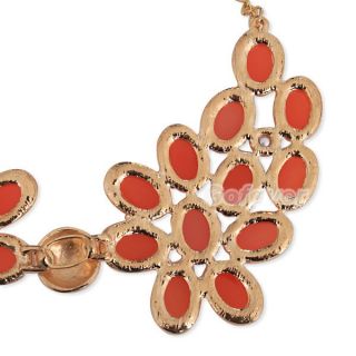 2012 New Fashion Style Wings Red Gemstone Golden Chain Flower Bib