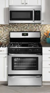 Frigidaire Stainless Steel 30 Gas Range and OTR Microwave Kitchen