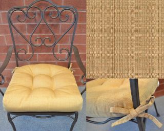 SET of 6 Outdoor Patio Tufted Contoured Chair Seat Cushions (19.5