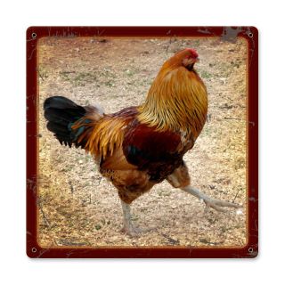 New Custom Made Rooster Home and Garden Metal Sign