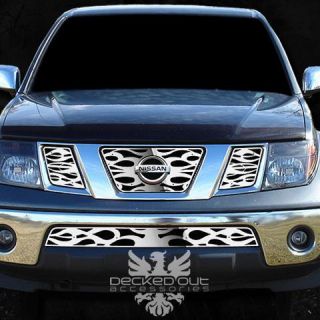 Frontier Pathfinder 05 08 Flame Fire Chrome Style Grille Grill Insert