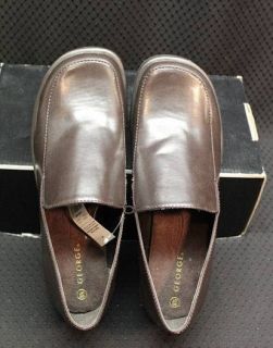 George Womens Casual Loafer Shoes Brown Sz 8 5