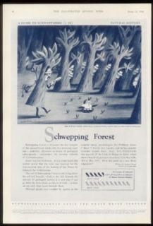 1951 Lewitt George Him Forest Art Stephen Potter Schweppes UK Ad