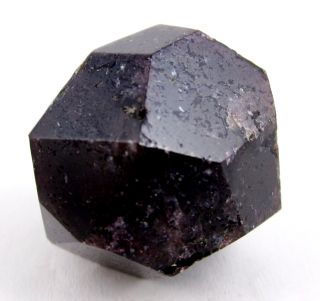 Naturally Faceted Deep Red Almandine Garnet Dodecahedron Crystal