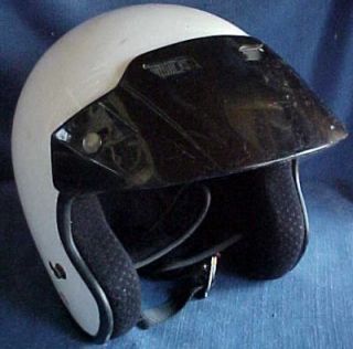 Vintage 1980s Arthur Fulmer AF 35 White Motorcycle Helmet w Visor Size