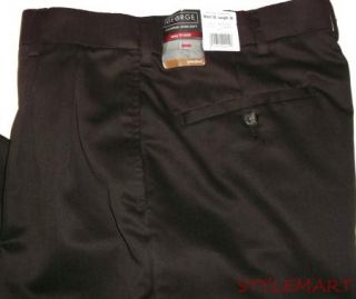 New Mens George Brown Pleated Cuffed Dress Pants Size 30x30
