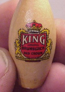Five 5 Vintage King Brunswick Red Crown Miniature 2 5 Wooden Bowling