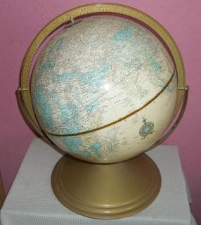 Vintage George F. Crams Imperial Rotating/Swivel World Globe on Stand