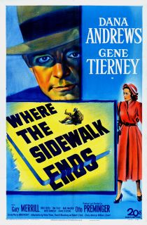 Where The Sidewalk Ends 1950 Orig Movie Poster 1sh VF