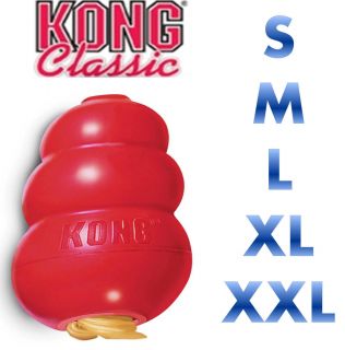 Kong Red Classic Fun Chew Fetch Toy Teething Rubber Ball Pet Dog Treat