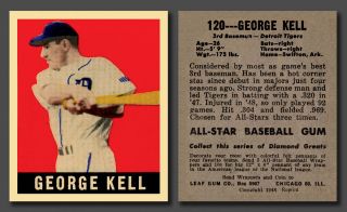 George Kell Rookie 1948 49 Leaf 120 Reprint Mint