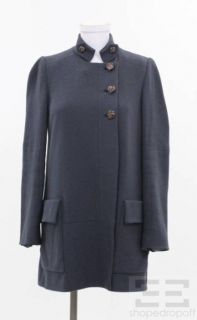 DVF Diane von Furstenberg Navy Cotton Button Front Jacket Size 2