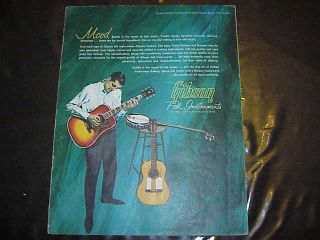 Vintage 60s Gibson Flat Top Folk Tenor Banjo 12 String Guitar Catalog
