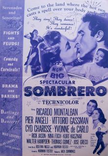  Movie Flyer Film Poster Sombrero Montalban Charisse Gassman