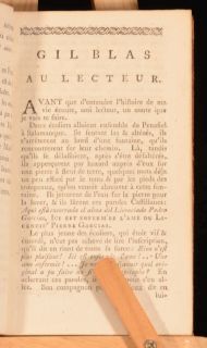 1777 4 Vol Histoire de Gil Blas de Santillane Alain Rene Lesage