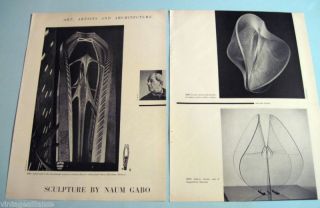 Sculpture of Moscow Artist Naum Gabo for Architect Marcel Breuer 1957