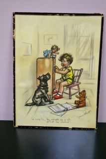 Germaine Bouret 1907 1945 Colored Print Child Dog