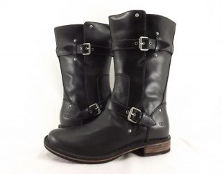 Womens Boots UGG Australia Gillespie Distressed Leather Black New