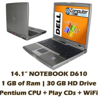  Latitude D610 Notebook Laptop Computer with 30 GB HDD 1 GB RAM