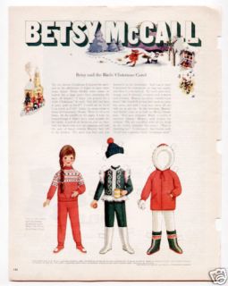 Vintage Betsy McCall Birds Xmas Carol Paper Dolls 1969