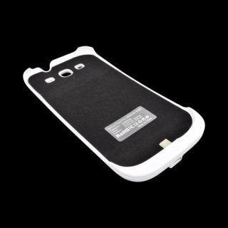 Samsung Galaxy S3 Charging Case w LED Power Indicator White w Carbon