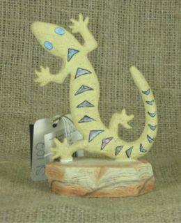 Pair of Southwest Stone Gecko Lizards Figurines w Inlaid Turquoise