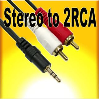 10ft 3M 3 5mm Plug to 2 RCA Male Stereo Audio Cable New