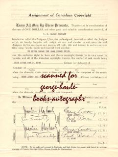 Assignment of Canadian copyright, to T.B. HarmsCompany, for the