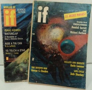 Worlds of If Science Fiction Pulps Magazines Lot 2 1970 Vintage Issues