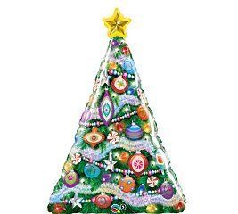 Giant 39 Decorated Christmas Tree Holiday Party Mylar Balloon