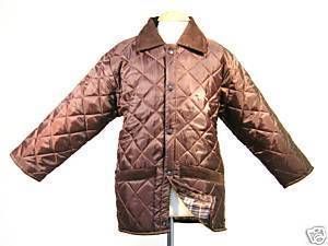 New Boys Girls Quilted Horse Riding Jacket Coat Brown