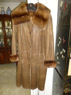 Giuliana Teso Neimans Reversible Distressed Leather Rex Mink Fur Coat