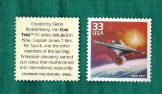 Gene Roddenberrys Star Trek Starship USS Enterprise USA Postage Stamp