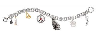 Little Gifts Cat Pet Rhodium Plated Charm Bracelet
