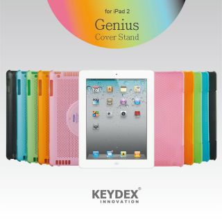 Rotating Hard Soft Back Stand Case Genius Smart Cover for iPad 2 2nd