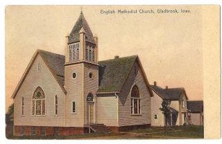 Iowa IA Gladbrook English Methodist Church Postcard