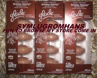 Glade Scented Oil Candle Refills Holiday Baking Vanilla Pecan Nutmeg