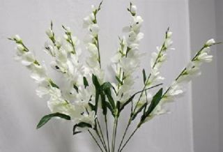 26 in Gladiola Bush CREAM Silk Flowers, Artificial Plants, Wedding
