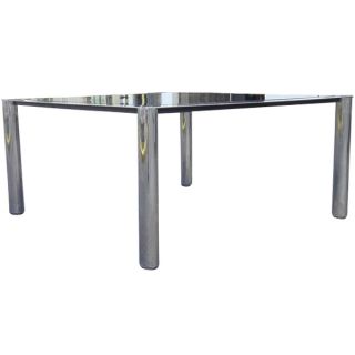 5ft Square Stendig Chrome Glass Dining Table