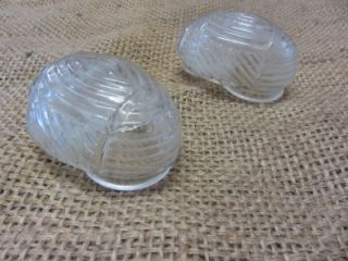 Two Vintage Glass Bird Cage Feeders Old Antique Birds Cages Pet 7261