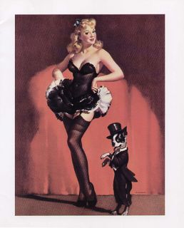 Gil Elvgren Print Blonde Dancer Terrier Lucky Dog