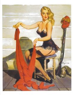 Gil Elvgren Pinup, 253~ WHOME? ~ Hunting Lodge ~1952