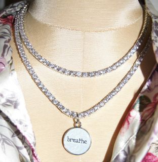 Breathe 35 Wrapping Necklace Rhinestones Double Chain Country Strong